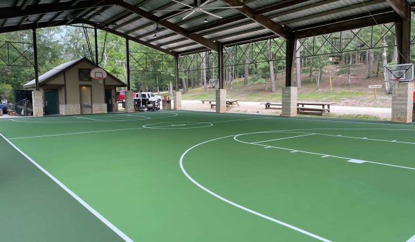 Basketball court at Camp Cho-Yeh in Livingston TX — Master Crafted Courts project